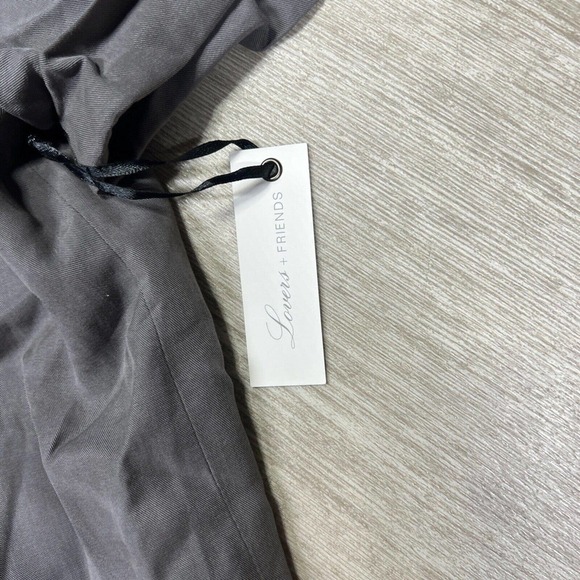 Lovers + Friends Waterfront Sheath Shift Shirt Dress Lace Up Gray Size Small - Picture 4 of 7